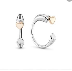 Pandora Double Heart Open Hoop earring